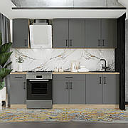 Кухня ОПТІМА К-3 комплект 2,5 м Зі стільницею Графіт
