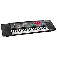 Детское пианино-синтезатор на 44 клавиши с микрофоном Limo Toy MS-3738 Синтезатор с записью голоса Черный