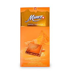 Шоколад Munz Swiss Premium Milk Chocolate Hazelnut Caramel Salt 100g