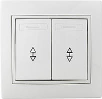Вимикач 2-кл. прохідний ВВпсб10-2-0-Fl-W (білий)