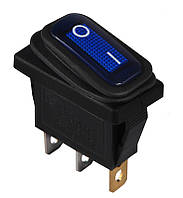 KCD3-101NW BL/B  220V Перемикач 1 клав. вологозах. синій з підсвічуванням