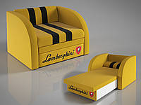Современный детский раскладной диван кресло Пит-Стоп желтого цвета для детей и подростков Sentenzo