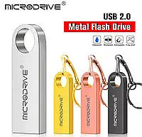 Флешка Microdrive 32GB Micro маленькая флешка 32ГБ металлическая Флеш накопитель с кольцом на ключи