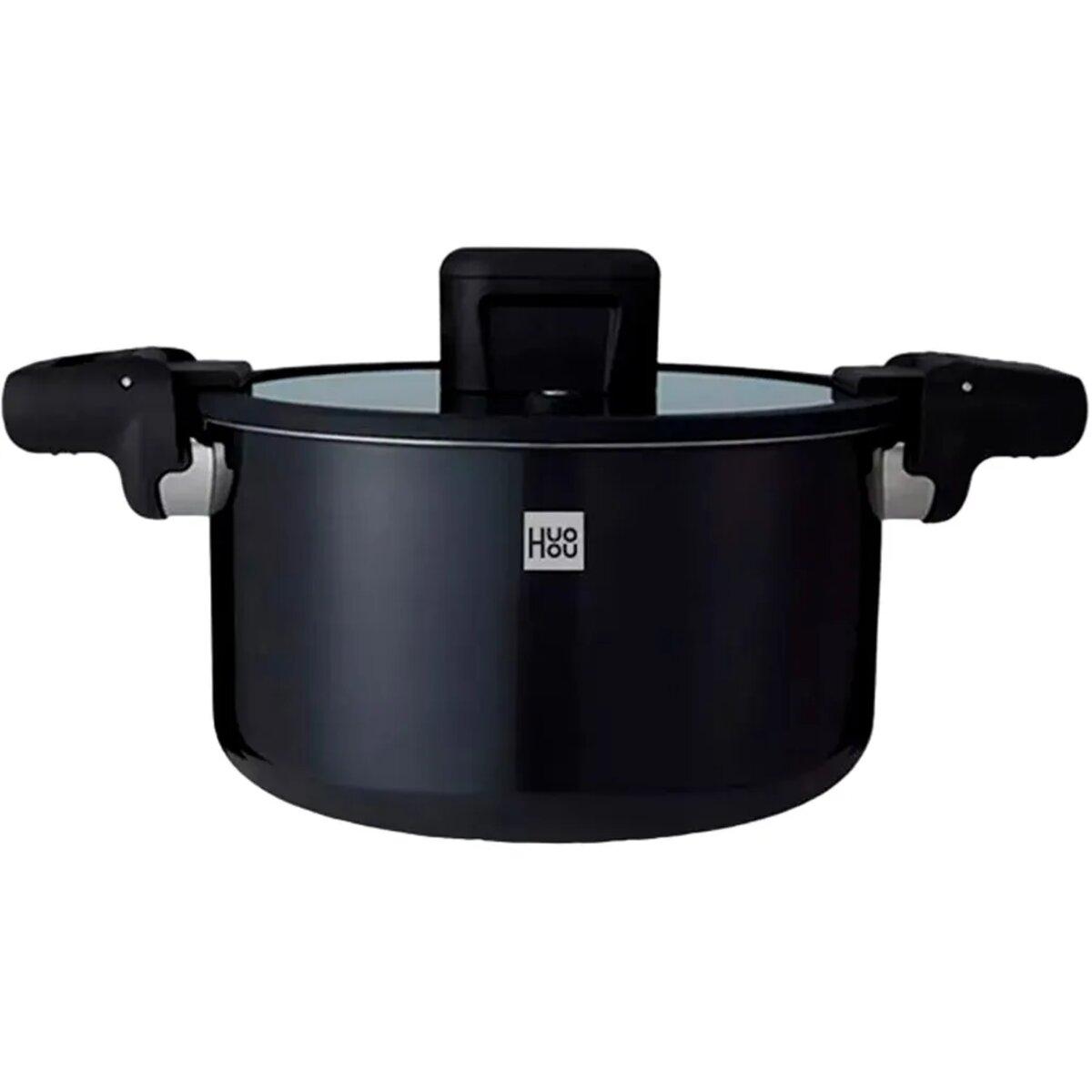 Кастрюля-cкороварка Xiaomi HuoHou Stainless Steel Enamel Micro Pressure Cooker (Black), фото 1