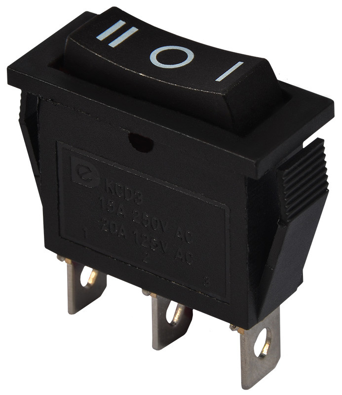 KCD3-103 B/B Перемикач 1 клав. перекидний (чорний), фото 1