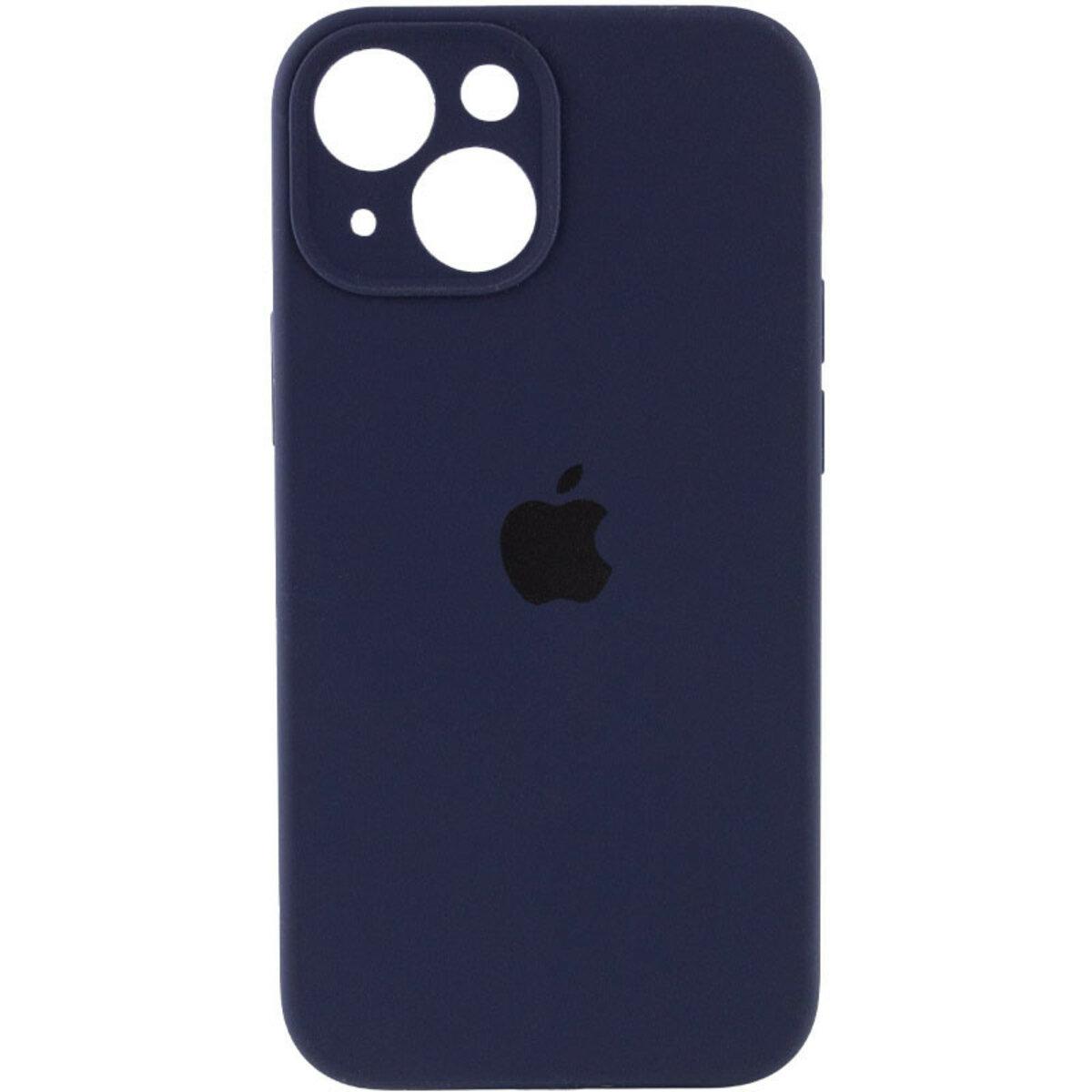 Чохол для iPhone 13 Silicone Full Case Camera Protect, Темно-синій, м'який на дотик, захист камери, фото 1