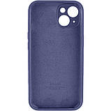 Чохол для iPhone 13 Silicone Full Case Camera Protect, Темно-синій, м'який на дотик, захист камери, фото 4