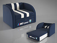 Детская кровать кресло мягкая со спальным местом Пит-Стоп синего цвета Sentenzo