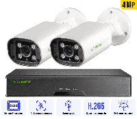 4MP POE Комплект видеонаблюдения на 2 IP камеры G.Craftsman