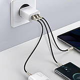 Мережевий зарядний пристрій Baseus Compact Quick Charger 2U+C 30W EU White, 3 порти, Quick Charge 3.0, Power Delivery, фото 3