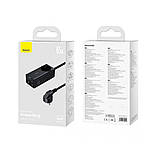 Мережевий зарядний пристрій Baseus GaN3 Pro Desktop Powerstrip AC+2U+2C 65W EU Black, 4 USB-порти, 1.5 м кабель, фото 5