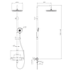 SISTEMA E система душова (термостат для ванни, верхній душ 244 мм ABS коло, ручний душ 120 мм 3 режими, шланг, фото 2