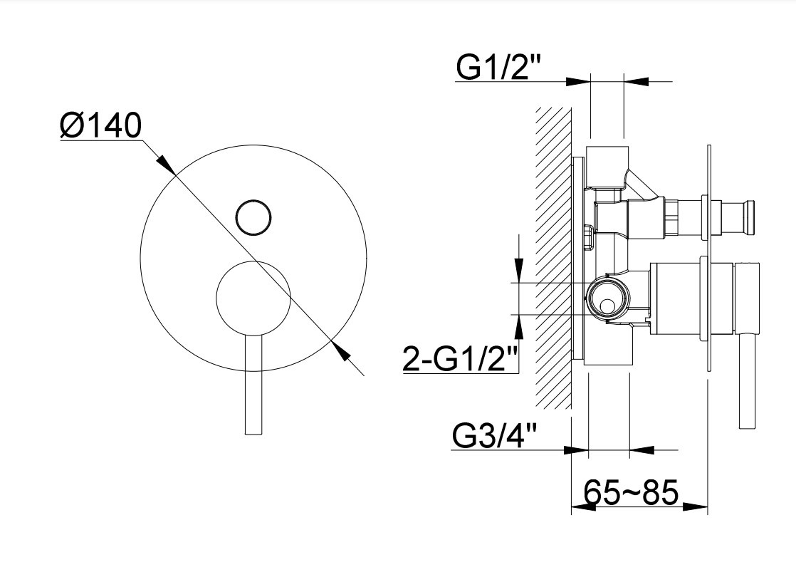 Душова система KOHLMAN AXEL 25 BLACK + BOX прихованого монтажу, фото 1