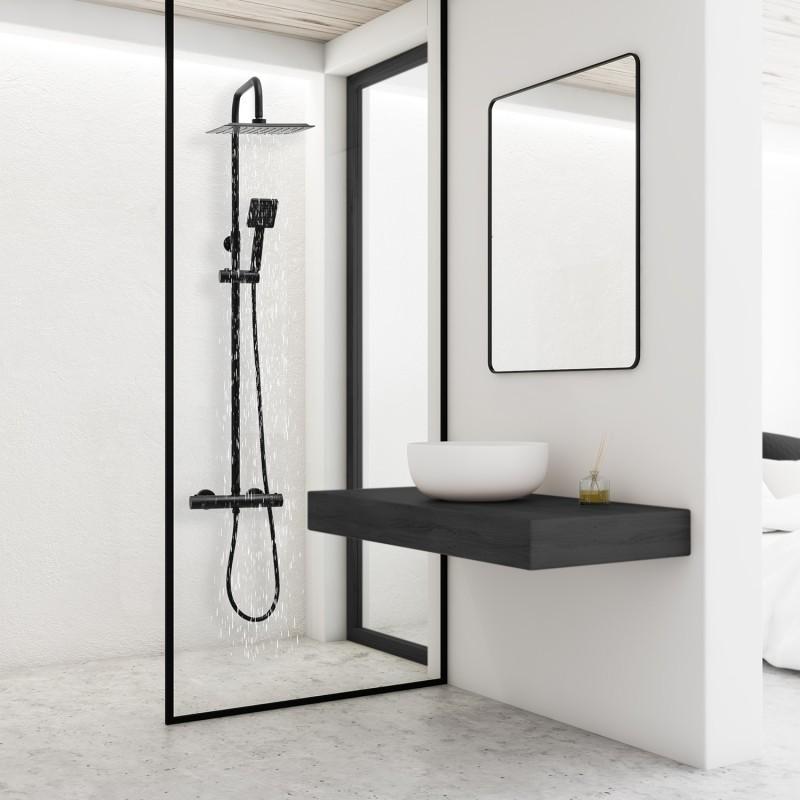 Душовий гарнітур Yoka FLOVA 25 BLACK чорний з термостатом, фото 1