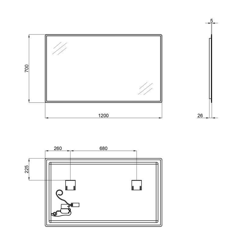 Дзеркало Qtap Tern 1200х700 з LED-підсвіткою QT1778140470120W