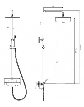 Душова система з термостатом Omnires Y nickel (Y1244SUNI), фото 1