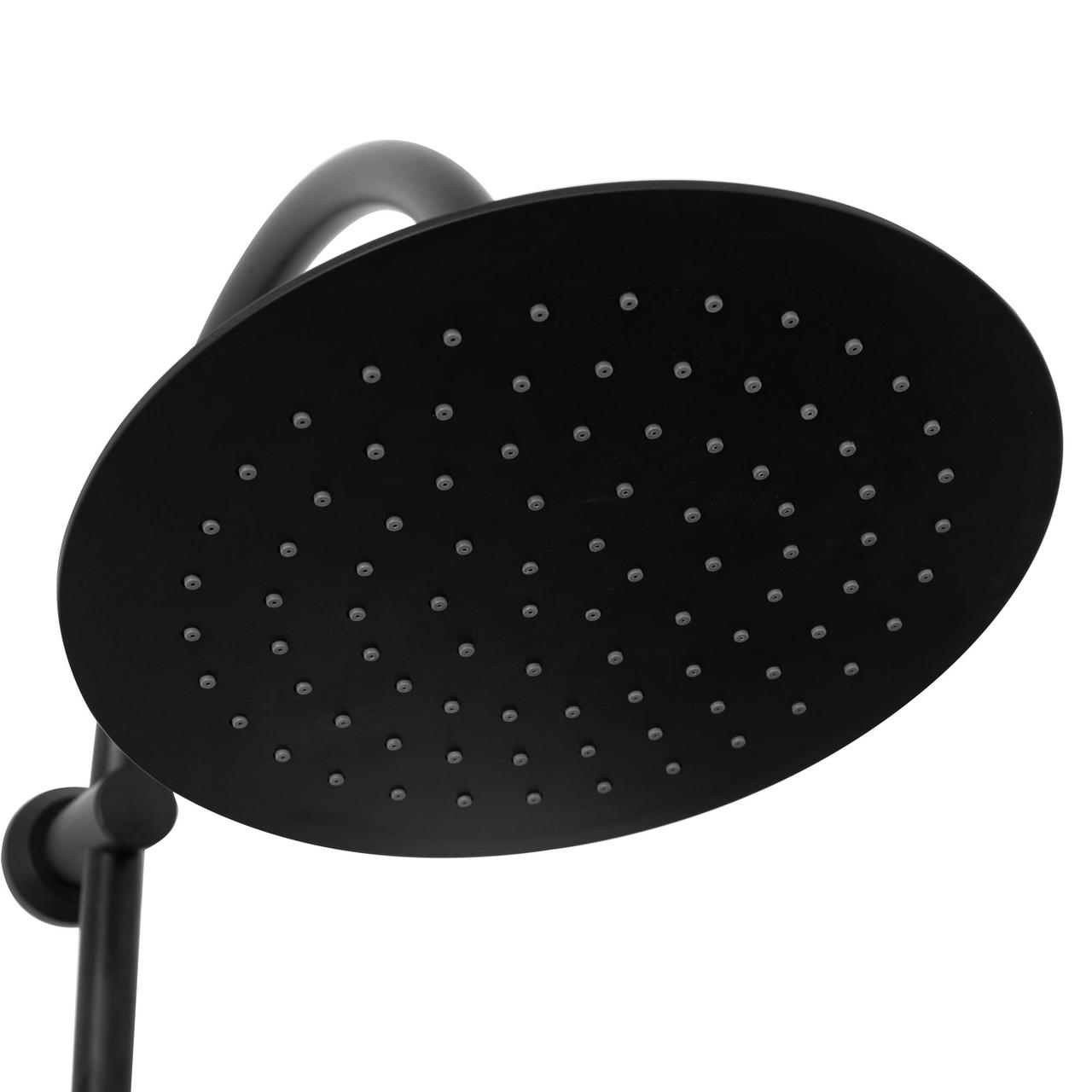 Душовий гарнітур REA VIGO чорний матовий з полицею, фото 1