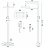 Душовий гарнітур REA ROB BLACK з термостатом та виливом, фото 2