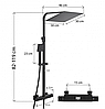 Душовий гарнітур Yoka GOBA 30 BLACK чорний з термостатом, фото 2