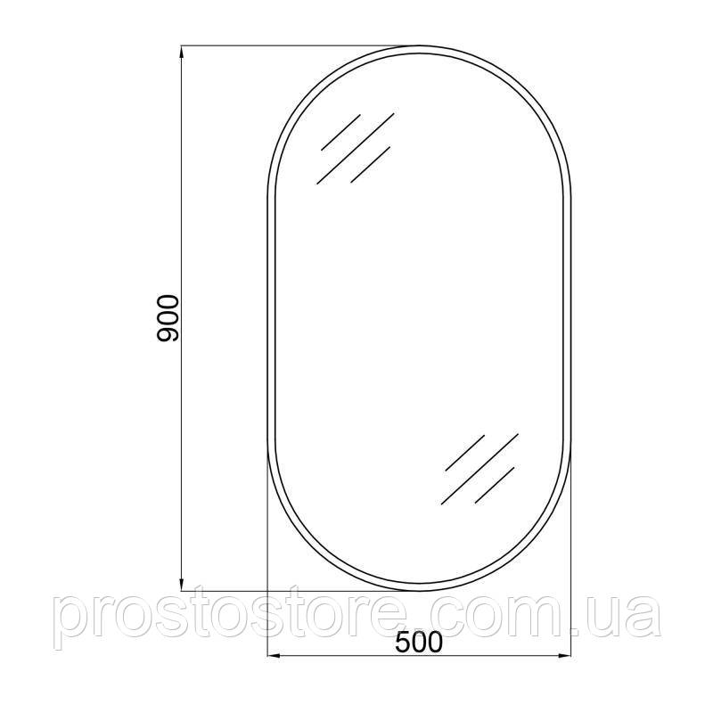 Дзеркало Qtap Scorpio 500х900 з LED-вимикачем QT14787001B, фото 1