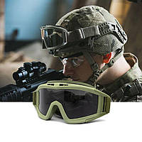 ZAQ Тактичні захисні окуляри з змінними лінзами (олива)