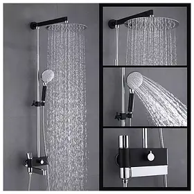 Душова система GAPPO , вилив - перемикач на лійку, чорний/хром