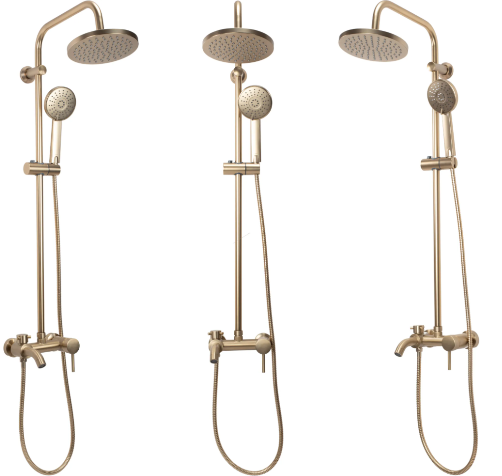 Душовий гарнітур REA LUIS BRUSHED GOLD з виливом