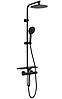 Душовий гарнітур REA MIKE BLACK чорний з термостатом та полицею, фото 2