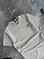 Брендовая мужская футболка "Adidas", серая качественная мужская футболка