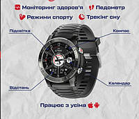 Мужские сенсорные умные смарт-часы North Edge XTrek Black Водонепроницаемые спортивные часы с компасом Часы + 2 года гарантии