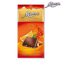Шоколад Munz Swiss Premium Bitter Chocolate 55% cacao Orange Almond 100g