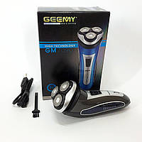 Электробритва GEEMY GM-7090 3 в 1 триммер, беспроводная электробритва, Триммер для усов. Цвет: синий