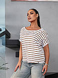 Футболка вільна смугаста, фото 3