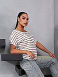 Футболка вільна смугаста, фото 4