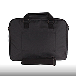 Чорна містка сумка для ноутбука на блискавці, текстиль, великого відділень, фото 2