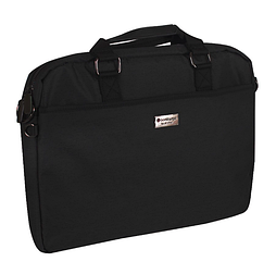 Чорна містка сумка для ноутбука на блискавці, текстиль, великого відділень