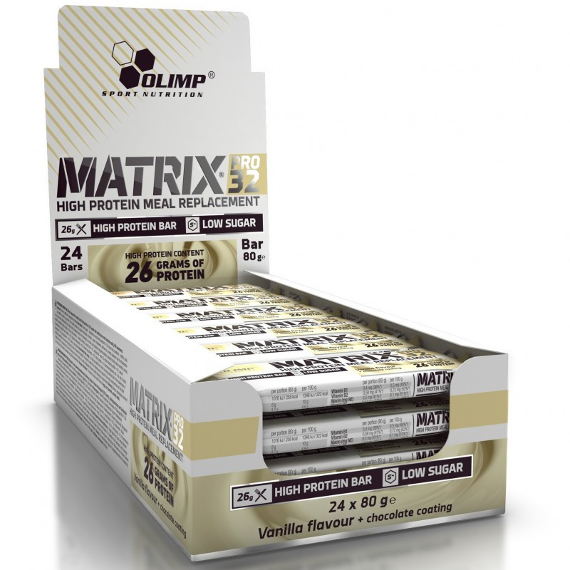 Протеїновий батончик Olimp Matrix pro 32™ (ваніль) 24 x 80 g, фото 1