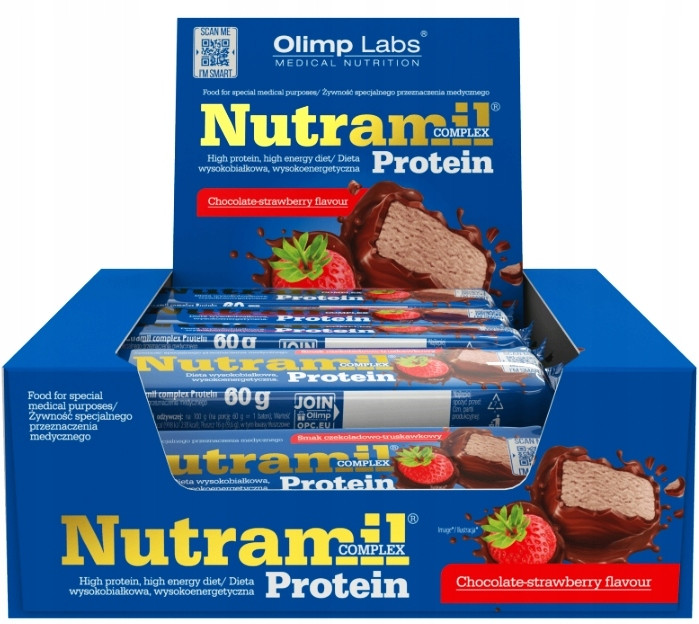 Протеїновий батончик Olimp Nutramil Complex Protein (шоколад-полуниця) 15 x 60 g