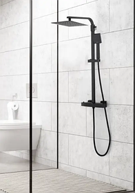 Душовий гарнітур Yoka чорний з термостатом