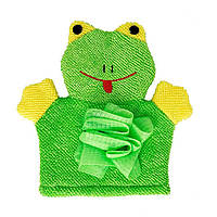 Мочалка-перчатка для купания малышей Mega Zayka MGZ-0911(Green) Лягушка, Lala.in.ua