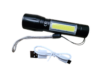 Ручной аккумуляторный фонарь H- 5115 яркий светодиодный качественный фонарик с боковым светом и зумом zoom akr