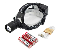 Универсальный налобный LED фонарь Police P54-XHP50 аккумуляторный akr