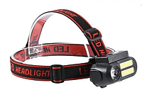 Яркий и мощный аккумуляторный налобный LED фонарь NF611-HT832 на голову для рыбалки 18650 akr