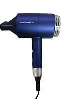 Маленький дорожный мини фен Grunhelm GHD-596G для сушки укладки волос компактный электрофен 1800 Вт Синий akr