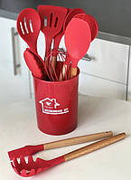 Набор кухонных предметов Silicone kitchen utensils set 12 предметов Красный akr