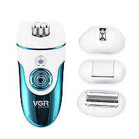 Женская электробритва эпилятор для лица бикини ног VGR V-700 4в1 эпилятор с бритвенной насадкой akr
