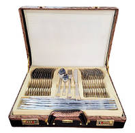 Набор столовых приборов VERSACE LV-1000 72 предмета в подарочном чемодане на 12 персон ложки, вилки, ножи akr