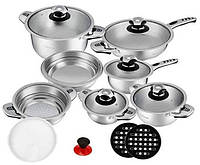 Набор кастрюль с крышками сковородой ковшом Haus Lux HL-16RC набор кухонный 16 предметов посуда для кухни akr