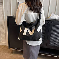 Женская сумка-шопер из плотного текстиля TXT 26610 черная