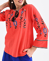 Блузка жіноча з вишивкою котон р-ри S-M (2кв) "REBEKKA" недорого від прямого постачальника